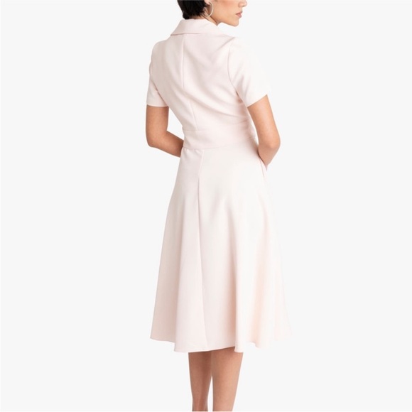 NWT Black Halo Ingrid Retro Button Front Swing Dress in Sweet Blush Pink Size 14 - Picture 3 of 10